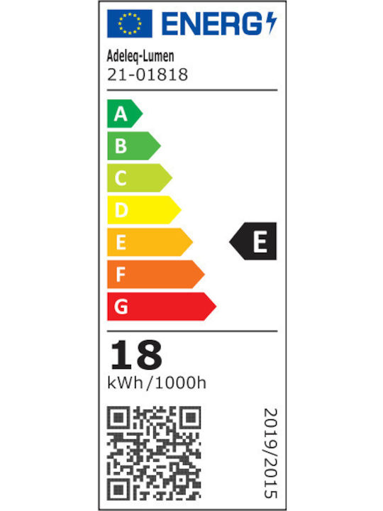 Adeleq Στρογγυλό Χωνευτό LED Panel 18W με Θερμό Λευκό Φως 170εκ.