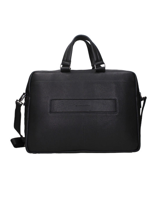 Geantă Bărbătească de Umăr / Tip Crossbody din Piele Neagră