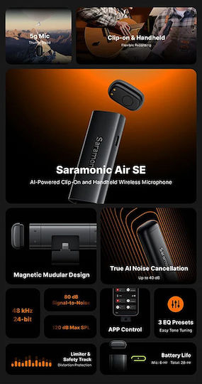 Saramonic AIR SE-01 Ασύρματο Μικρόφωνο Clip On για Φωνητικά