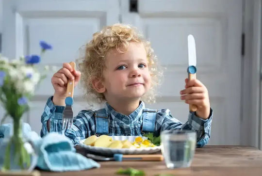 Set Spoon Knife Fork Le Petit Gourmet Blue Opinel