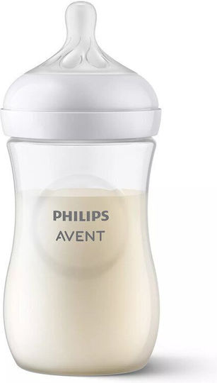 Philips Set Biberoane din Plastic Natural Anti-colici cu Tetină din Silicon pentru 3+ luni Albe 260ml 2 bucăți