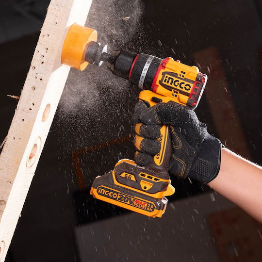 Ingco Battery Tool Set Angle Grinder & Impact Drill Driver 20V with 2 Batteries and Case