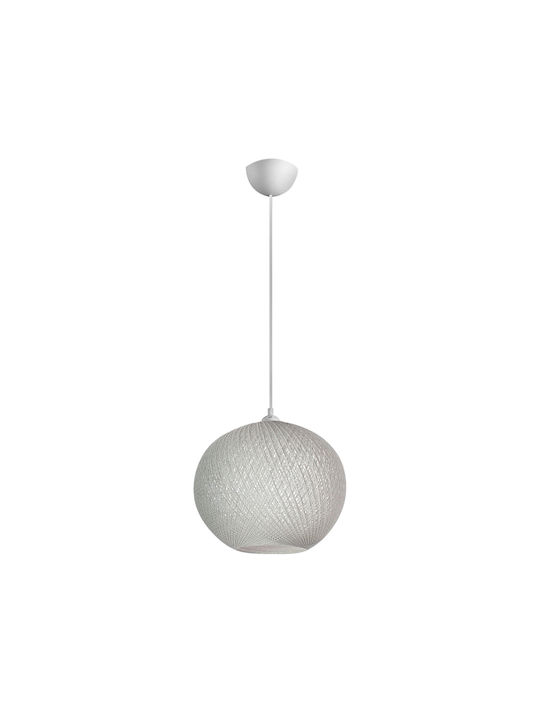 Megapap Gibson Pendant Light White Ball with Socket E27 30x23x70cm