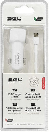 V8-d13 Φορτιστής Αυτοκινήτου με μία Θύρα: 1xUSB μαζί με Καλώδιο Micro-USB