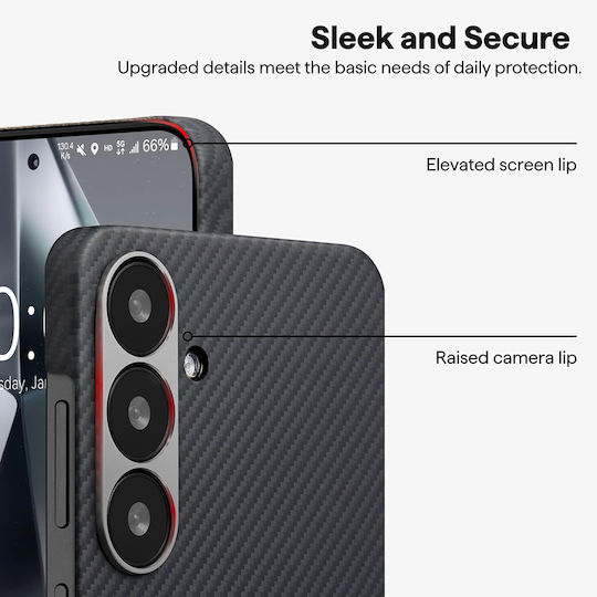 Techsuit Back Cover Aramidfasermaterial Schwarz für Google Pixel 10 Pro XL