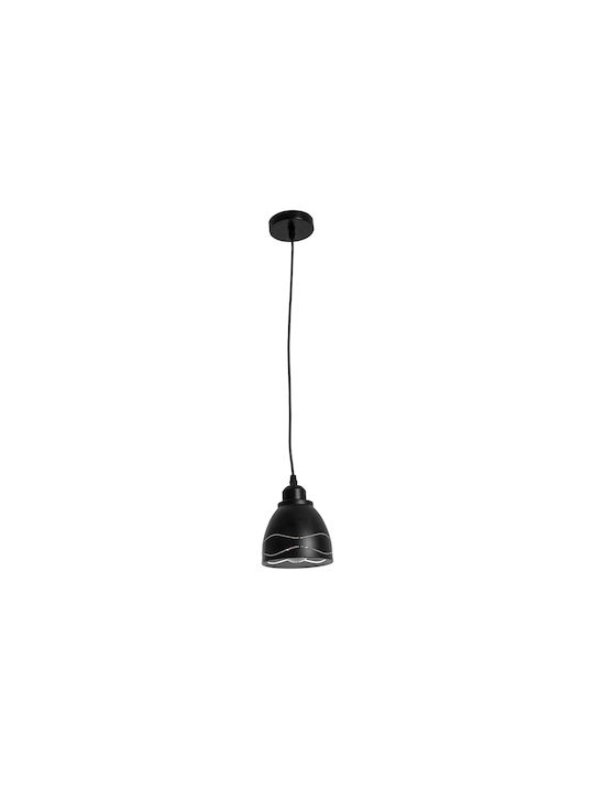 GloboStar Laguna Pendant Light Black Bell with Socket E27 12.5x12.5cm