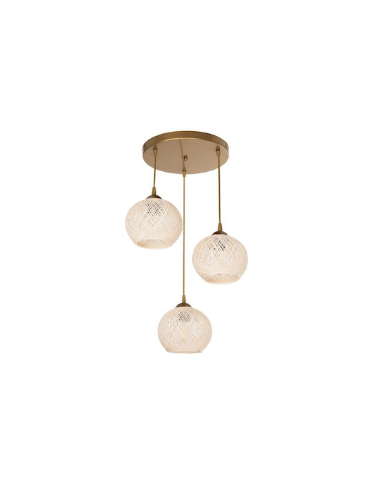 GloboStar Illumio Hängelampe Gold Kugel mit Fassung E27 30x30x70cm.