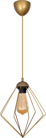 Megapap Nura Pendant Light Gold with Socket E27 24x24x72cm