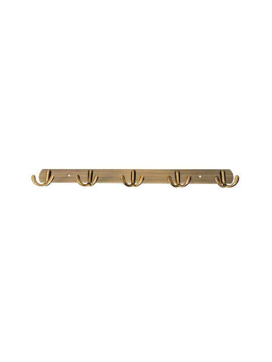 Cremastă de Perete Metalică 10 Compartimente Aurie 44.5cm