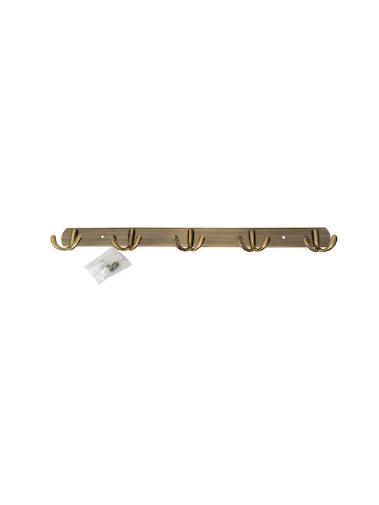Cremastă de Perete Metalică 10 Compartimente Aurie 44.5cm