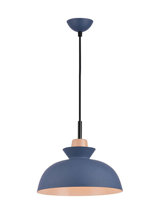 Zambelis Lights Hängelampe Blau Glocke mit Fassung E27 28cm.