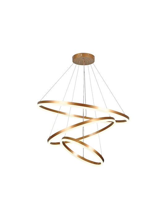 Inlight Κρεμαστό Φωτιστικό Χρυσό LED 80x60x40εκ.