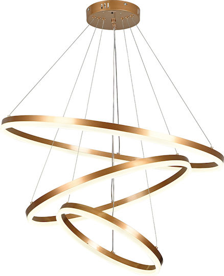 Inlight LED Κρεμαστό Φωτιστικό Χρυσό 80x60x40εκ.