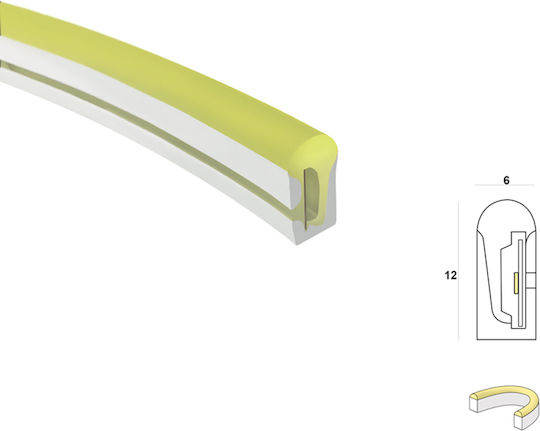 Wasserfester LED-Streifen 24V Gelbes Licht 1m Neon-Flex
