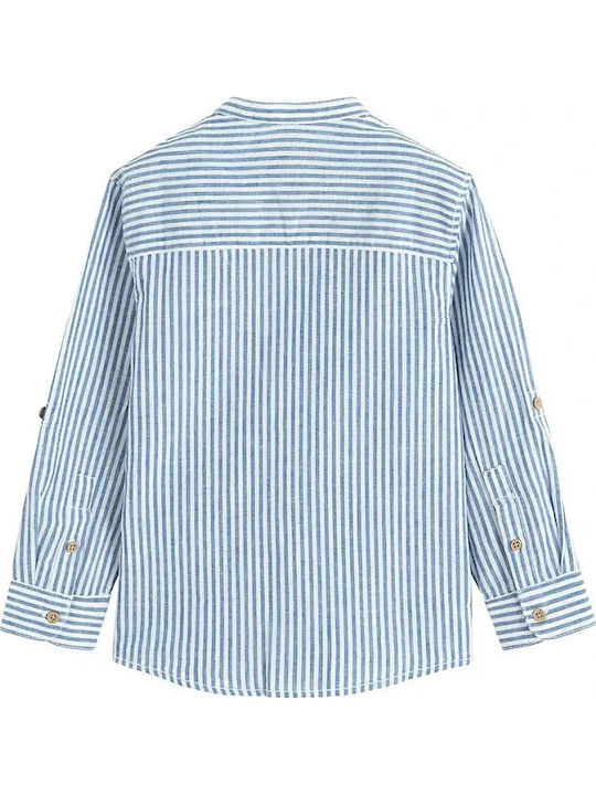 Kids Striped Long-sleeved Blue Shirt