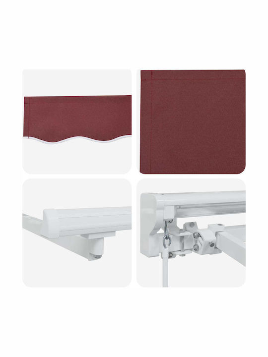 vidaXL Terrace Tent Burgundy 4x3m