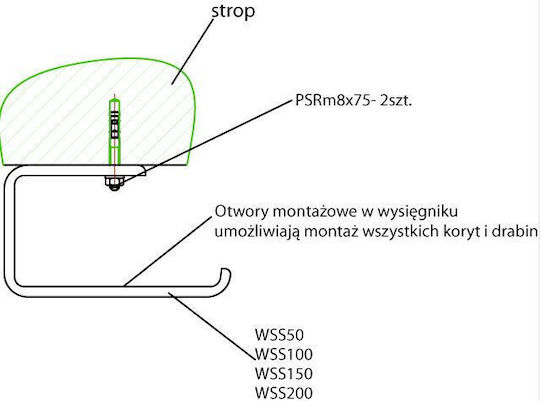 Baks Стенен-Окачващ Придържащ Клипс Wss150 170мм