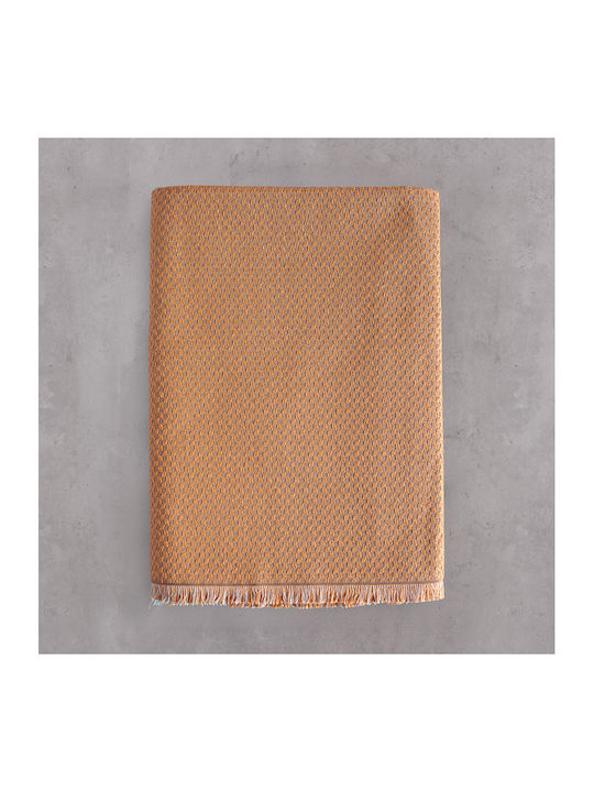 Rythmos Rami Armchair Throw 2 Sides Jacquard 160x180cm Terracotta