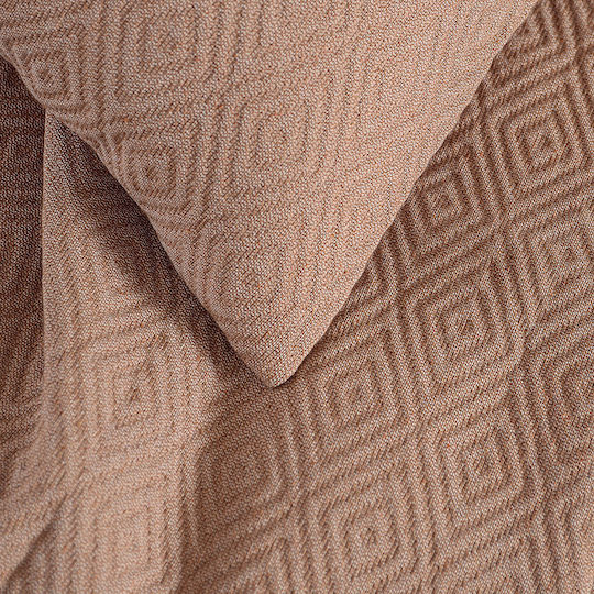 Rythmos Elysse Three-Seater Sofa Throw 2 Sides Jacquard 180x280cm Brown
