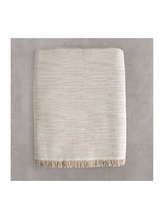 Rythmos Atticus Three-Seater Sofa Throw Jacquard 180x280cm Beige