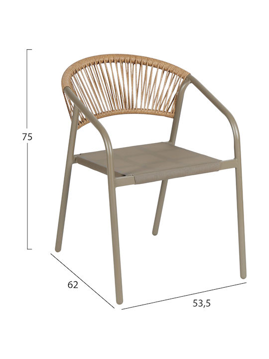 Outdoor Dining Set Bruno 5pcs Champagne