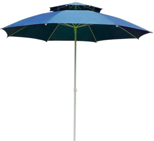 Floor Parasol Circular Aluminum Blue with Base Φ2.5m Floor Parasol Circular Aluminum Blue with Base Φ2.5m