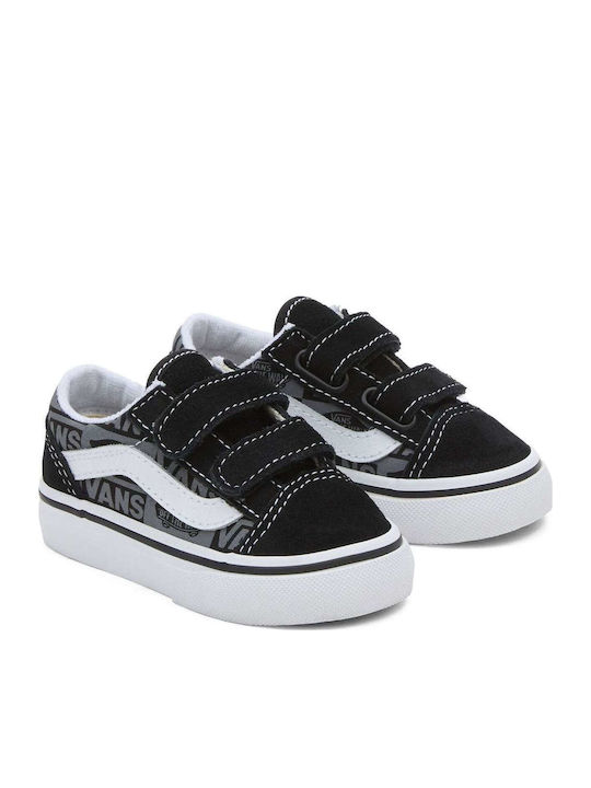 Old Skool Kids Sneakers with Scratch Black