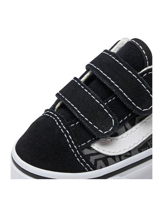 Old Skool Kids Sneakers with Scratch Black