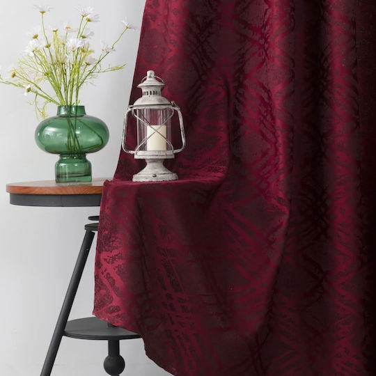 My Home Luxury Grommet Burgundy Curtains 270x280cm