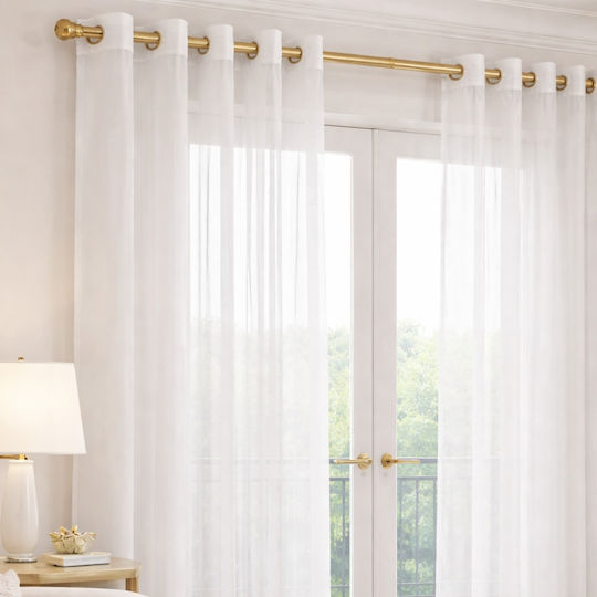 My Home Luxury Grommet Curtains White 280x270cm My Home Luxury Grommet Curtains White 280x270cm