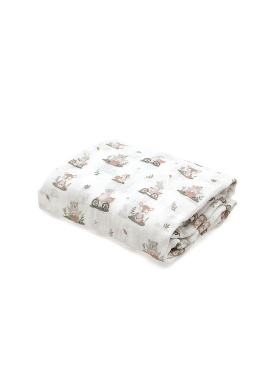 Kiokids Σελτεδάκι από Μουσελίνα Γκρι 120x120εκ.