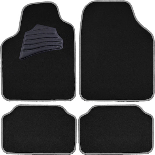 Autoline Set of Front and Rear Mats Universal 4pcs Black / Gray