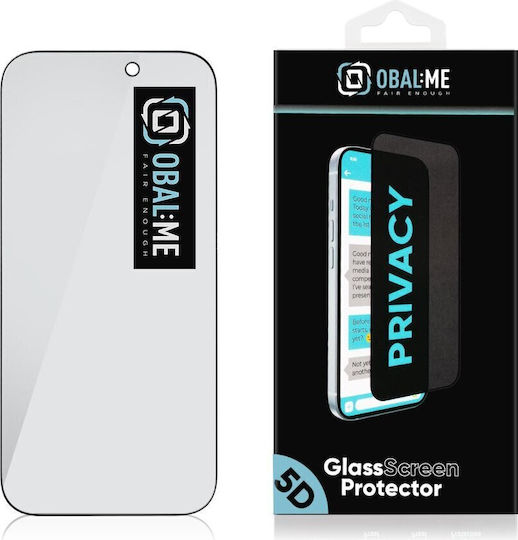Obal:Me 5D Privacy Tempered Glass Μαύρο (Apple iPhone 17, 17 Pro, 16 Pro)