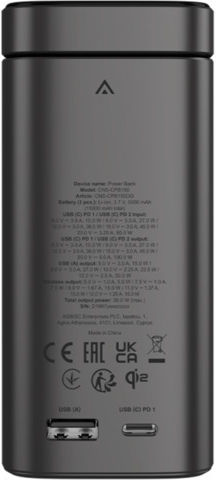 Canyon OnPower MagSafe 15000mAh 100W με Θύρα USB-A και 2 Θύρες USB-C Power Delivery Μαύρο