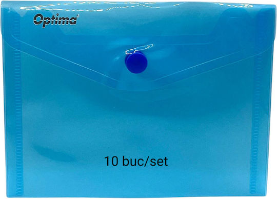 Optima Prod Din Plastic Pp Folder Document Protection A6 Landscape Staple Closure 10/set Optima Transparent Blue