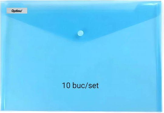 Optima Prod Din Plastic Pp Folder Document Protection A7 Landscape Staple Closure 10/set Optima Transparent Blue