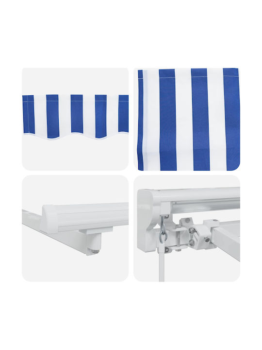 vidaXL Cort Terasă Cu LED Albastru 3x2.5m