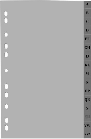 Optima Prod Din Plastic Plastic Index Grey A4 120 Microns Alphabetical A-z Optima
