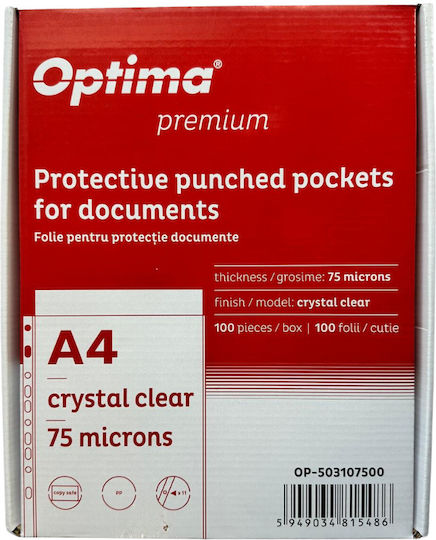 Optima Prod Din Kunststoff Schutzumschlag A4 Dokumente 75 Mikron 100 Stück Box Optima Premium Kristall