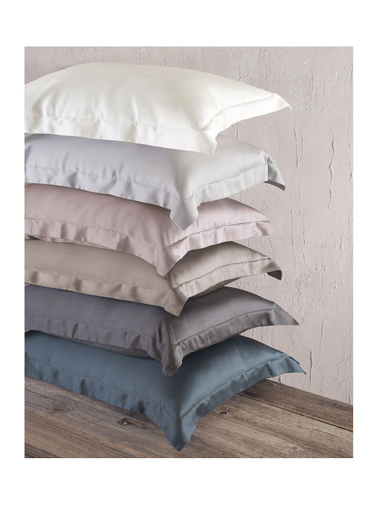 Rythmos Σετ Παπλωματοθήκη 240x260cm Υπέρδιπλη με 2 Μαξιλαροθήκες Ασημι