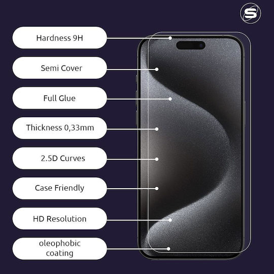 Sonique 2.5D 0.33мм Пълно Лепило Закалено Стъкло (Redmi 14C / Poco C75 Realme C75 4G)