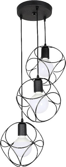 Megapap Lusita Висящо Осветително Тяло Черен с Цокъл E27 35x35x90см.