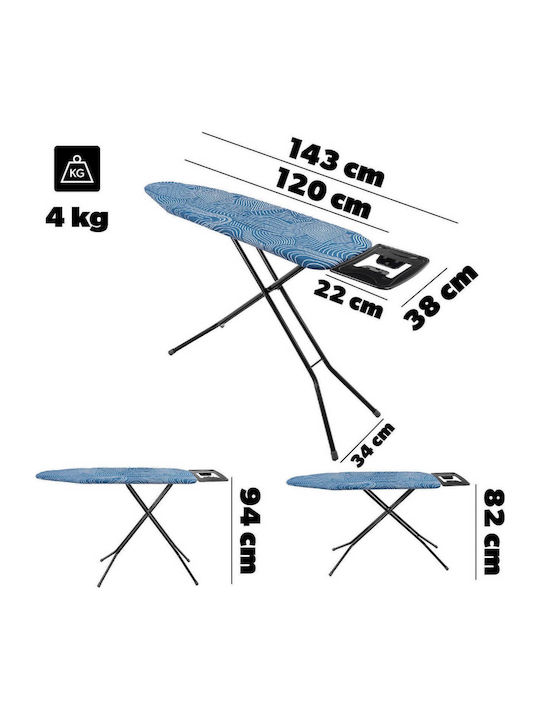 Kadax Masă de Călcat pentru Fier de Călcat cu Aburi Compactă 120x38cm