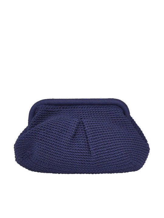 Celestino Γυναικεία Τσάντα Clutch Πλεκτή Σκούρο Μπλε