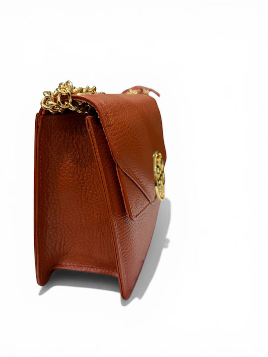 Leder Damen Schultertasche Orange