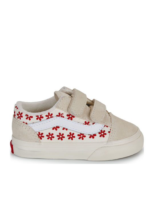 Old Skool V Παιδικά Sneakers με Σκρατς Μπεζ
