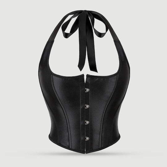 Open Neckline Sexy 12 Pieces Wide Breast Corset Black