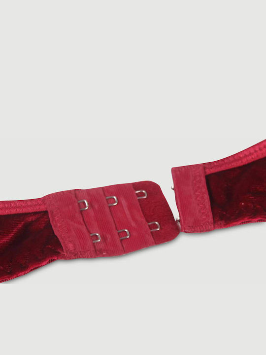Plus Size Sexy Bodysuit Deep V Garters Velvet Stitching Teddy Red