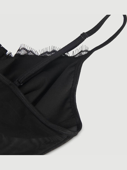 Sexy Bodysuit Open Crotch & Lace Crotchless High Quality Lace Splicing Sexy Teddy Underwire Black