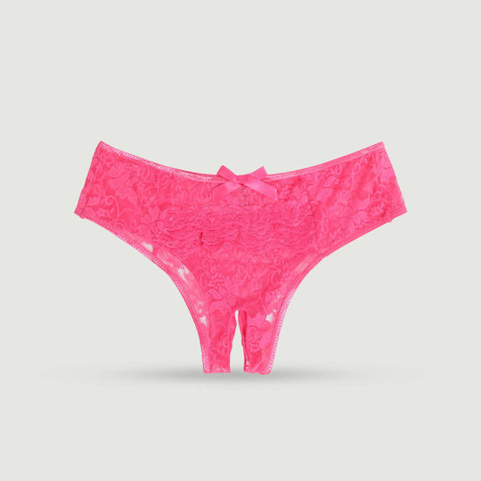 Plus Size Sexy Spitze Slip Schrittfrei Panty Rosa